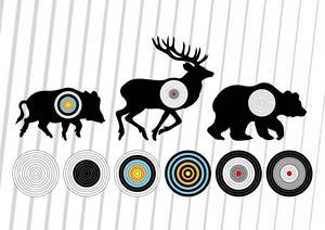 Shooting range wild boar, deer and bear hunting targets silhouet